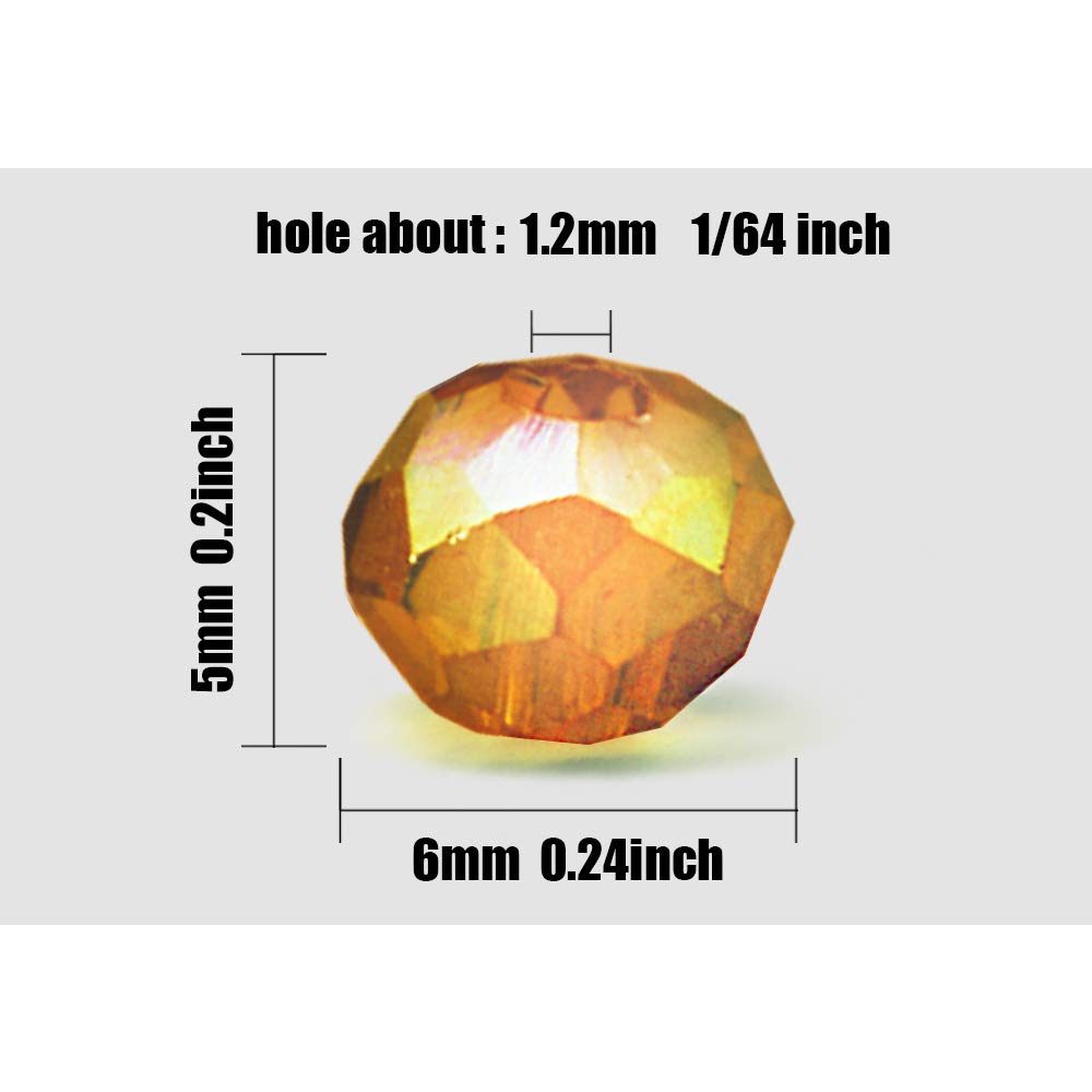 Faceted 1200pcs 6mm Briolette Crystal Glass Beads 24 Colors with Container Box