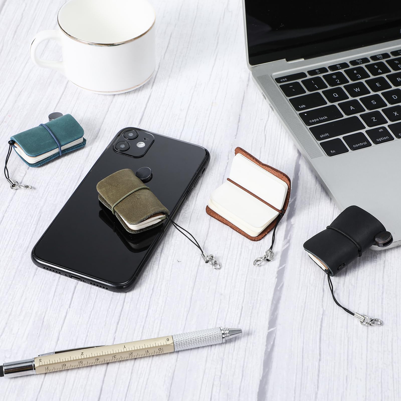 4 Pcs Mini Journal Notebooks Vintage Portable Leather Cover