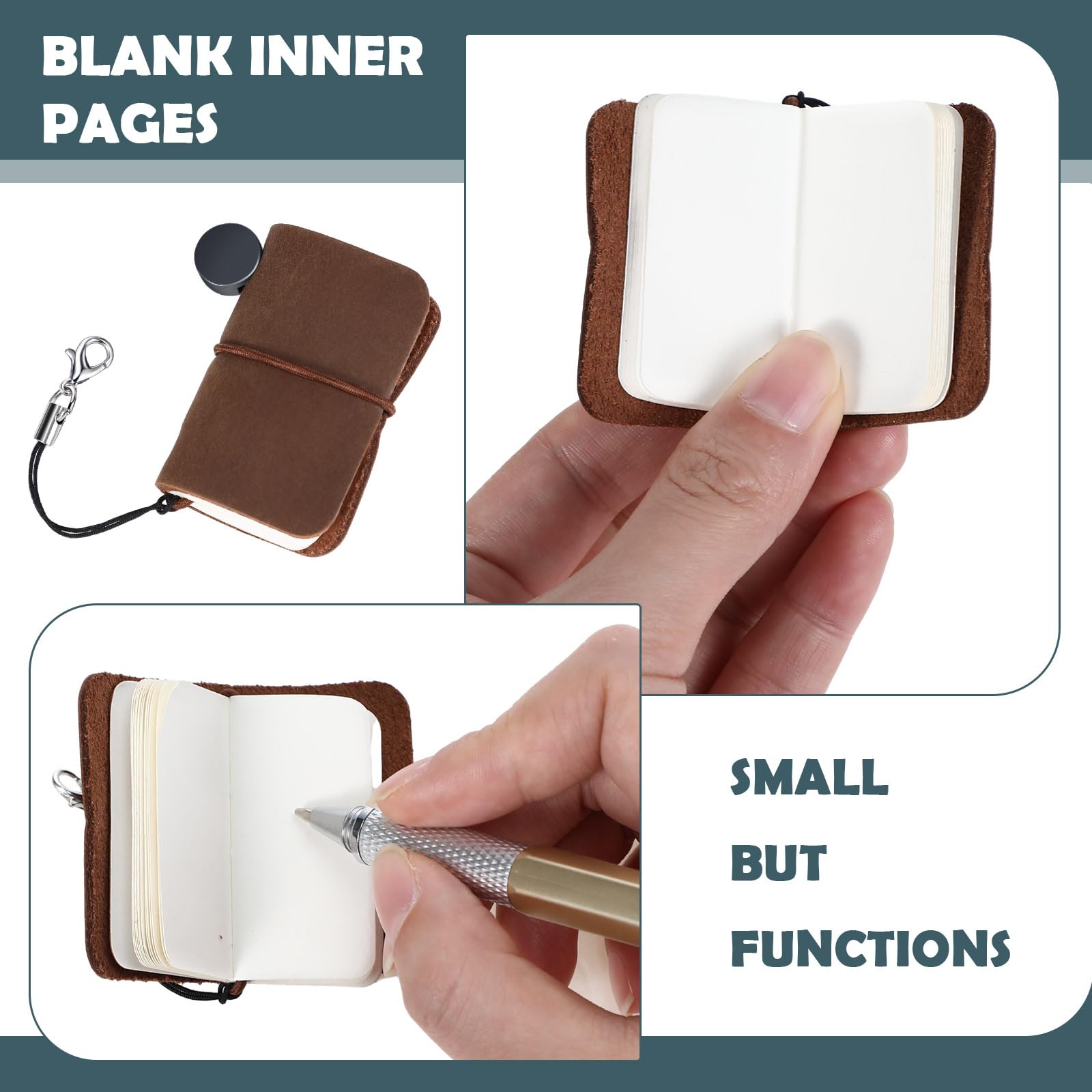 4 Pcs Mini Journal Notebooks Vintage Portable Leather Cover