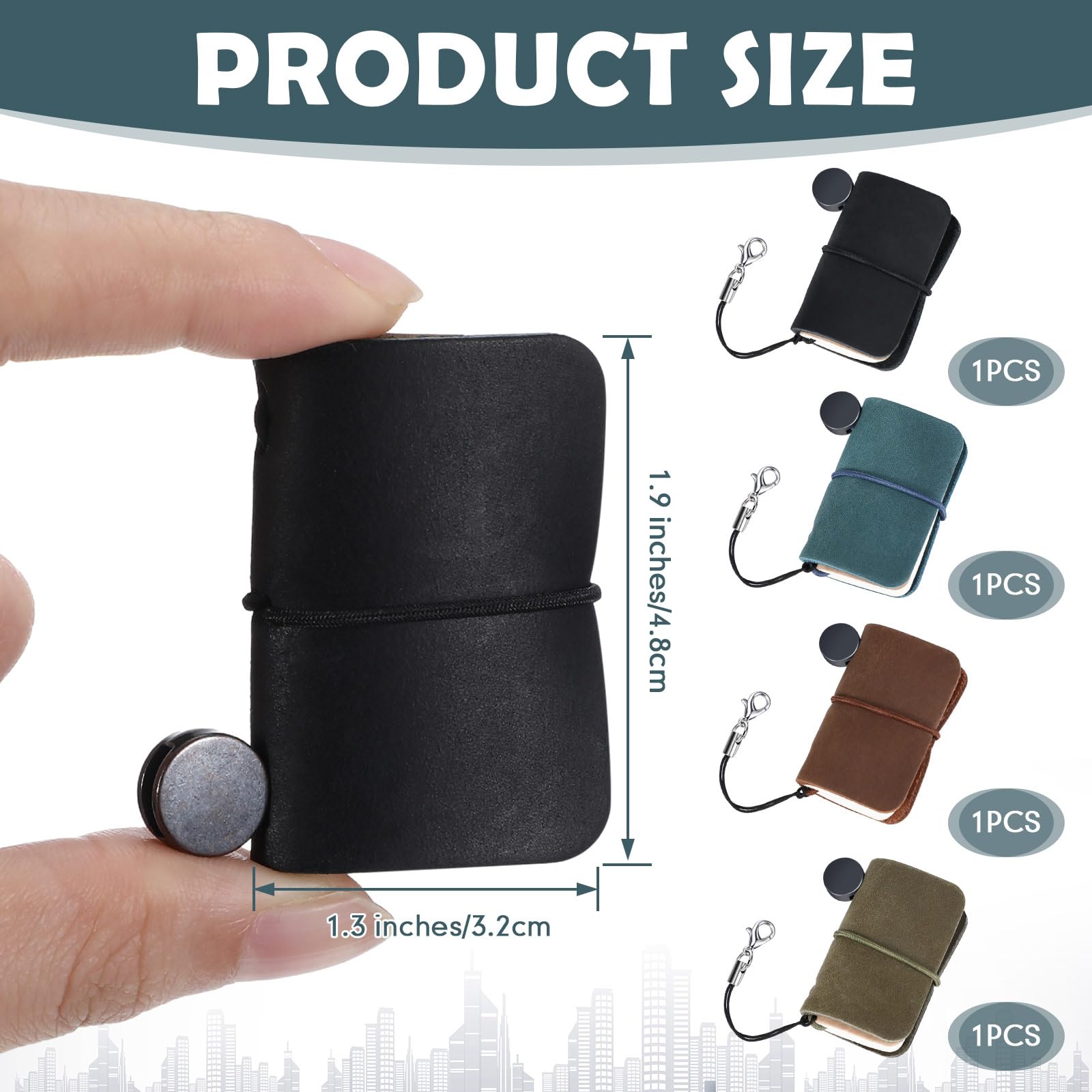 4 Pcs Mini Journal Notebooks Vintage Portable Leather Cover