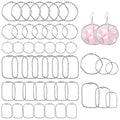 DIY Pendants - 48 Pcs Alloy Open Back Bezels  6 Styles