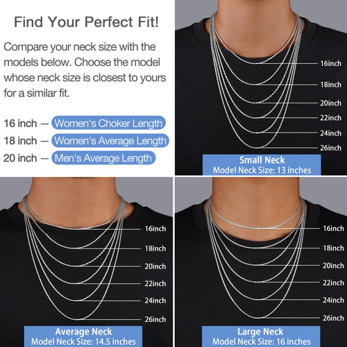 925 Sterling Silver Chain  Rope Chain 2MM 20"