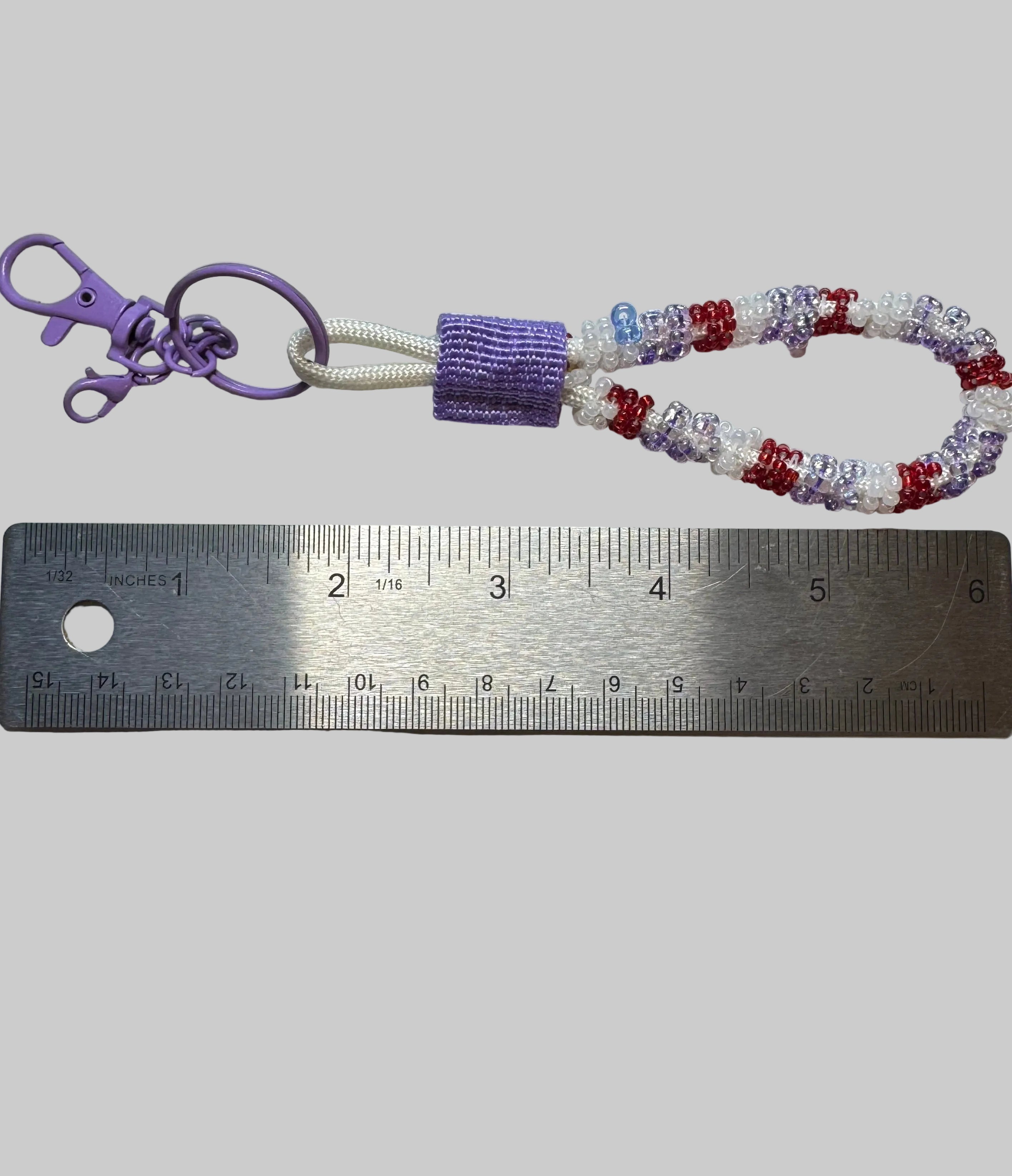 Paracord Hand Beaded Keychain