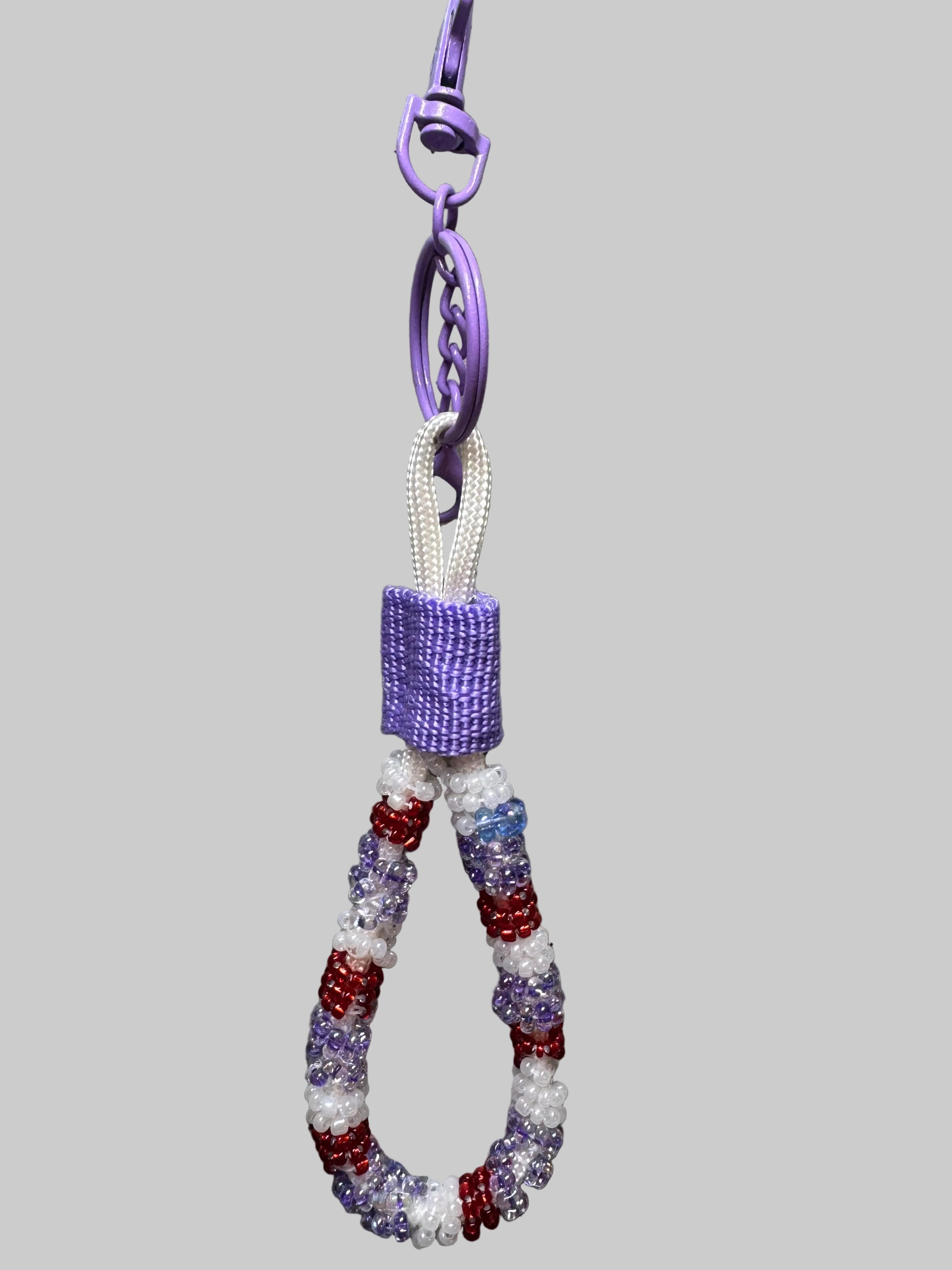 Paracord Hand Beaded Keychain