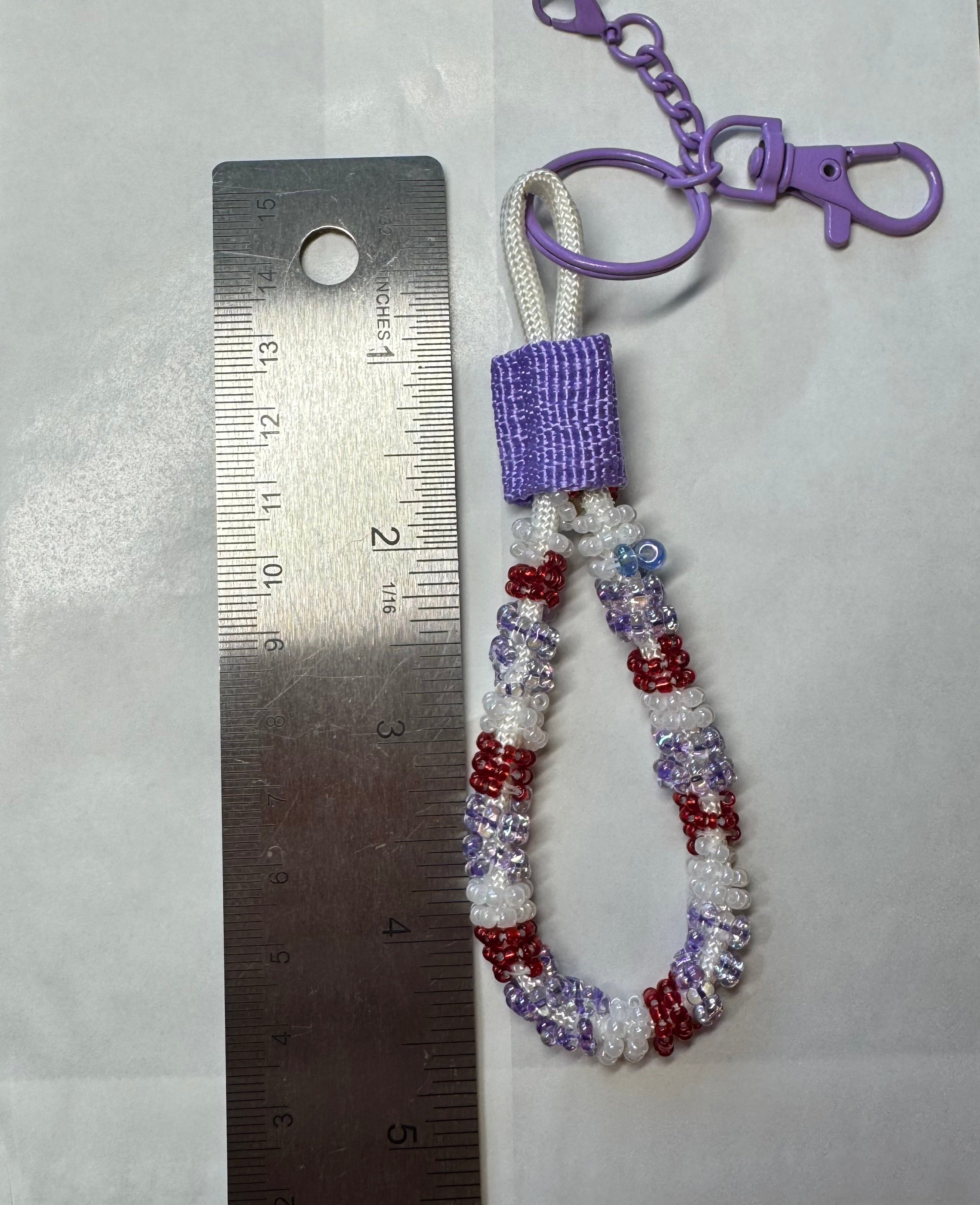 Paracord Hand Beaded Keychain